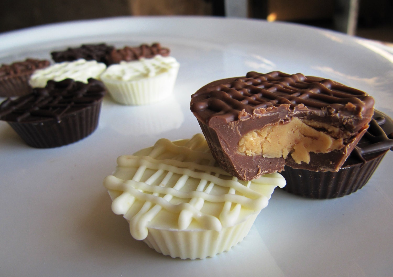 15-16 Gourmet Peanut Butter Cups in White, Dark or Milk Chocolate