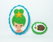Small hedgehog in love with miss felt pins