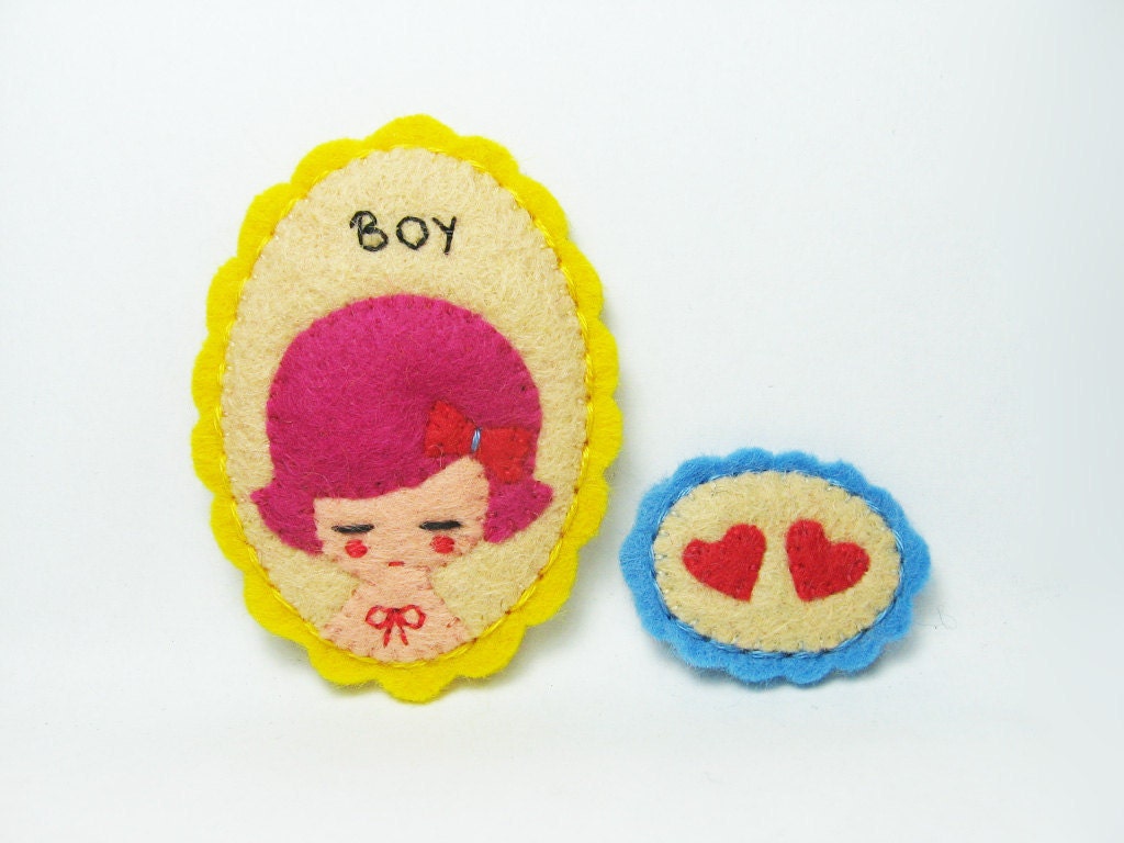 A girl's dream felt pins