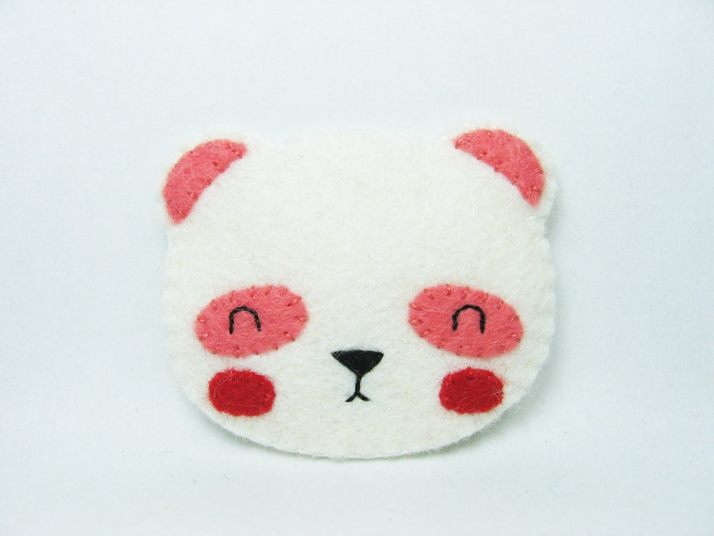 Coloring pandas... felt pin