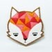 Annoyed urban fox felt pin