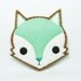 Mint fox felt pin - made to order