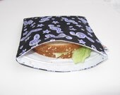 Reusable Sandwich Bag / Large Snack Bag - Music in the Night - White Lining
