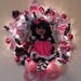 SALE Christmas Wreath Retro Coca Cola Santa Claus Light Up ...Silver Tinsel Collectible OOAK Primitive Raggedy Ann Cloth Art Doll