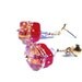 Fiery Pink Red and Gold earrings Lampwork Bead earrings gold post earrings fuchsia hot pink glass bead earrings