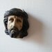 Antique Clay Bleeding Head of Christ with Crown of Thorns