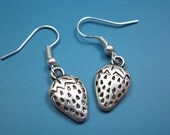 Strawberry Earrings - cute jewelry kawaii jewellery fun kitsch chic tiny small size fruit food silver plated szeya designs