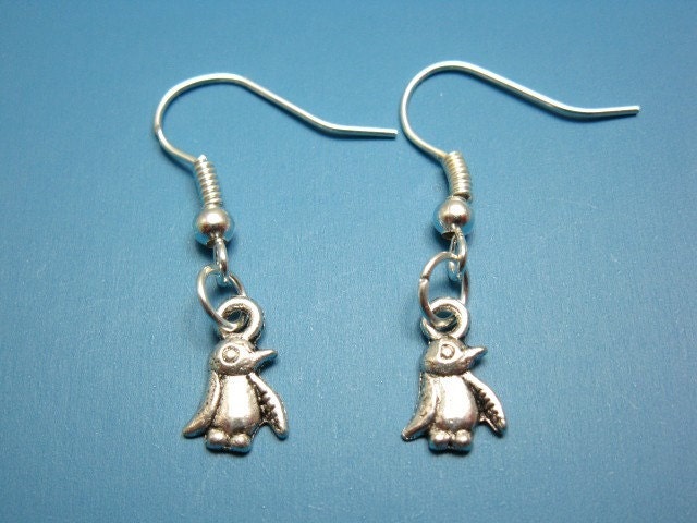 Tiniest Penguin Earrings - animal earrings bird earrings kawaii earrings mini tiny earrings super cute fun minimal jewellery silver plated