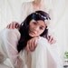 Woodsy flower halo/crown in ivory- style 203