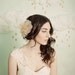 golden beige handmade silk organza hair comb- style 301