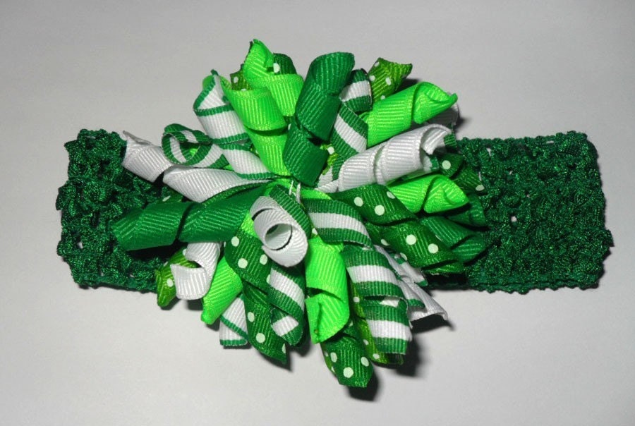 St Patricks Day Korker Bow with Headband