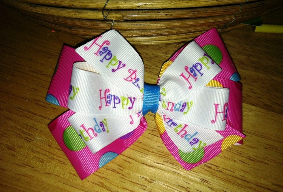 Happy Birthday Pinwheel Hairbow