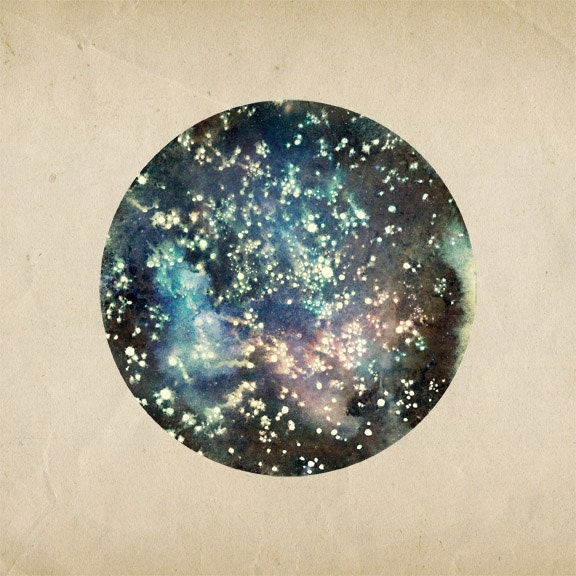 Modern 8" x 8" Print from my original mixed media illustration - Deep Space