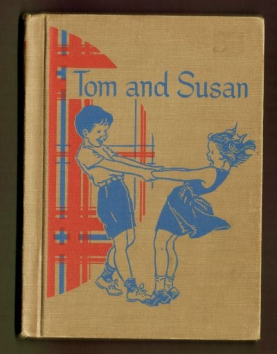 1951 Tom and Susan - old Social Studies primer - GORGEOUS illustrations