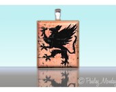 Scrabble Tile Pendant Grunge GOTHIC GRIFFIN No.2 Custom Charm