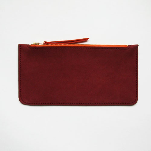 Two Tone Container, Bordeaux Leather case, Pencil cases, make up case, clutch