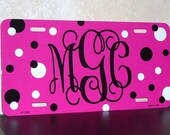 Personalized License Plate Polka Dots Zebra Cross Teacher Flag Tiger