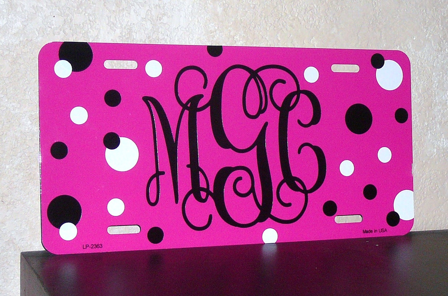 Personalized License Plate Polka Dots Zebra Cross Teacher Flag Tiger