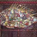 Large Fish Assemblage, Collage, Jewelry and Shells 31x14 Inches