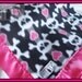 Infant/Baby/Toddler girly skull and crossbones with hearts blanket