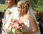 Veil - Alencon Lace Appliqued Bridal Veil