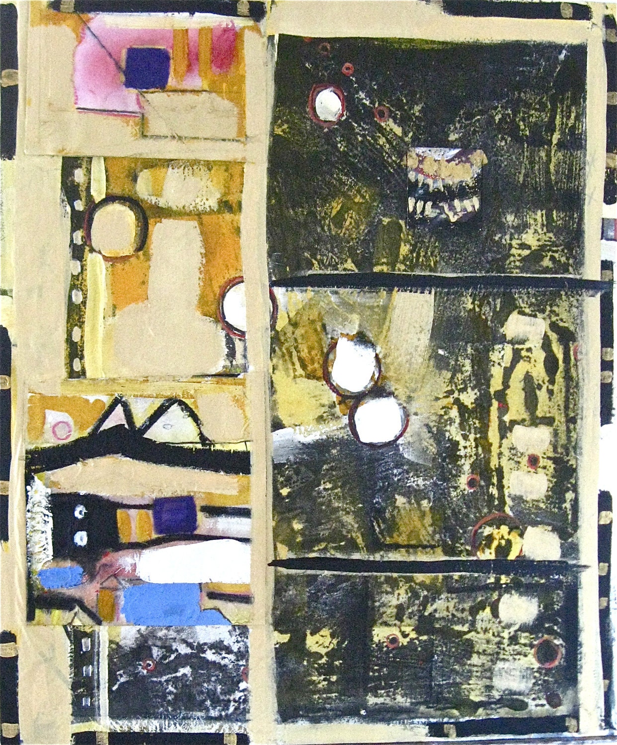 Hopes and Dreams of Old Machines - Mixed Media Abstract Collage