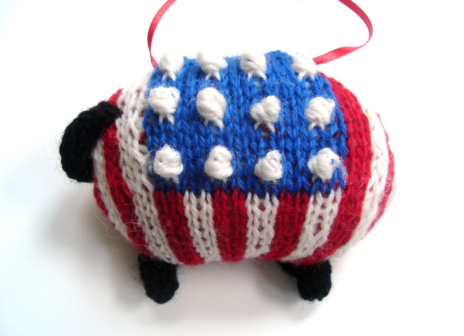 Sheep, Knitted Holiday Ornament Americana Lamb