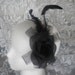 Ladies black fascinator headband -black rose-feathers-crinoline headband -derby headband -gothic