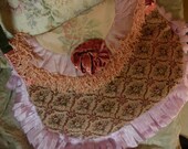 SALE Large Bella Rose Gypsy Carpetbag Style Purse with Vintage Fabrics and Looped Ribbon Trim