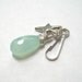 Zipper Pull Purse Charm Key Chain Charm Cell Phone Charm Aqua Chalcedony Sterling Silver Starfish Charm