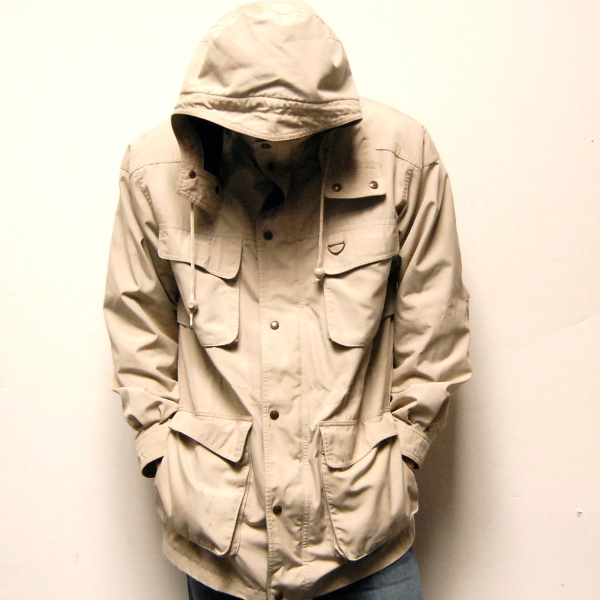 PARKA eddie bauer wool FLANNEL LINED rain jacket