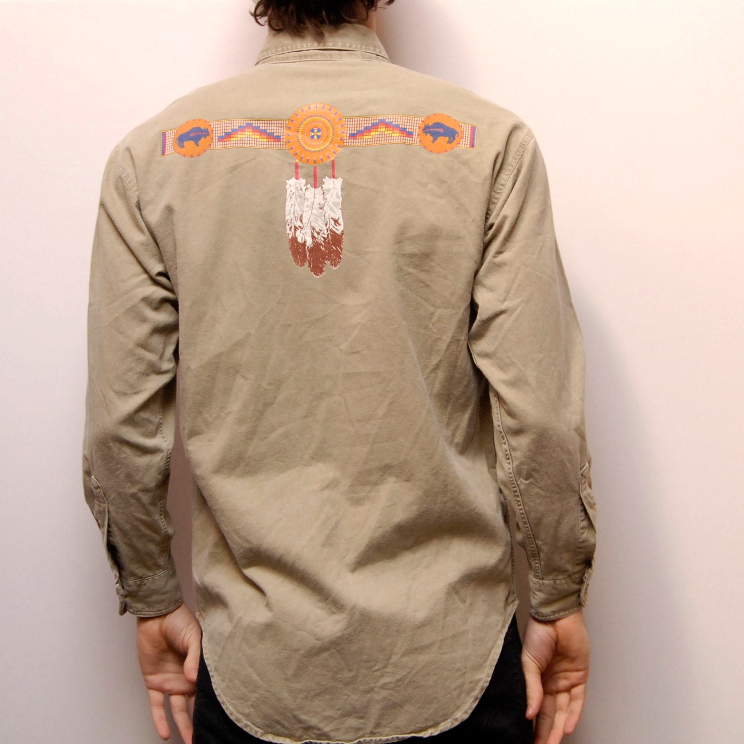 SOUTHWESTERN dream catcher NATIVE AMERICAN long sleeve shirt