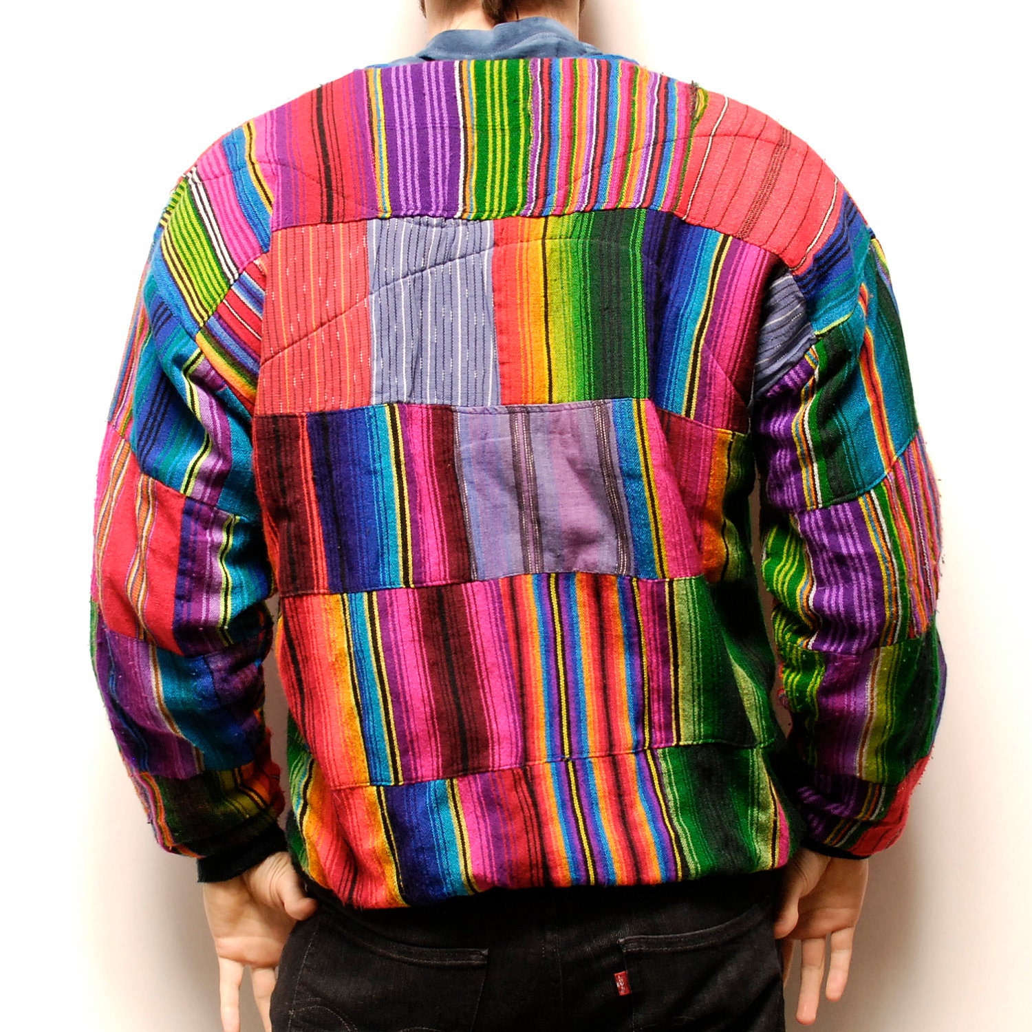 GUATEMALAN WEAVE zip up cotton VIBRANT multicolor jacket