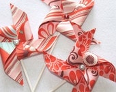 Fabric Pinwheels - Fandango in Coral Set of 3 Il_170x135