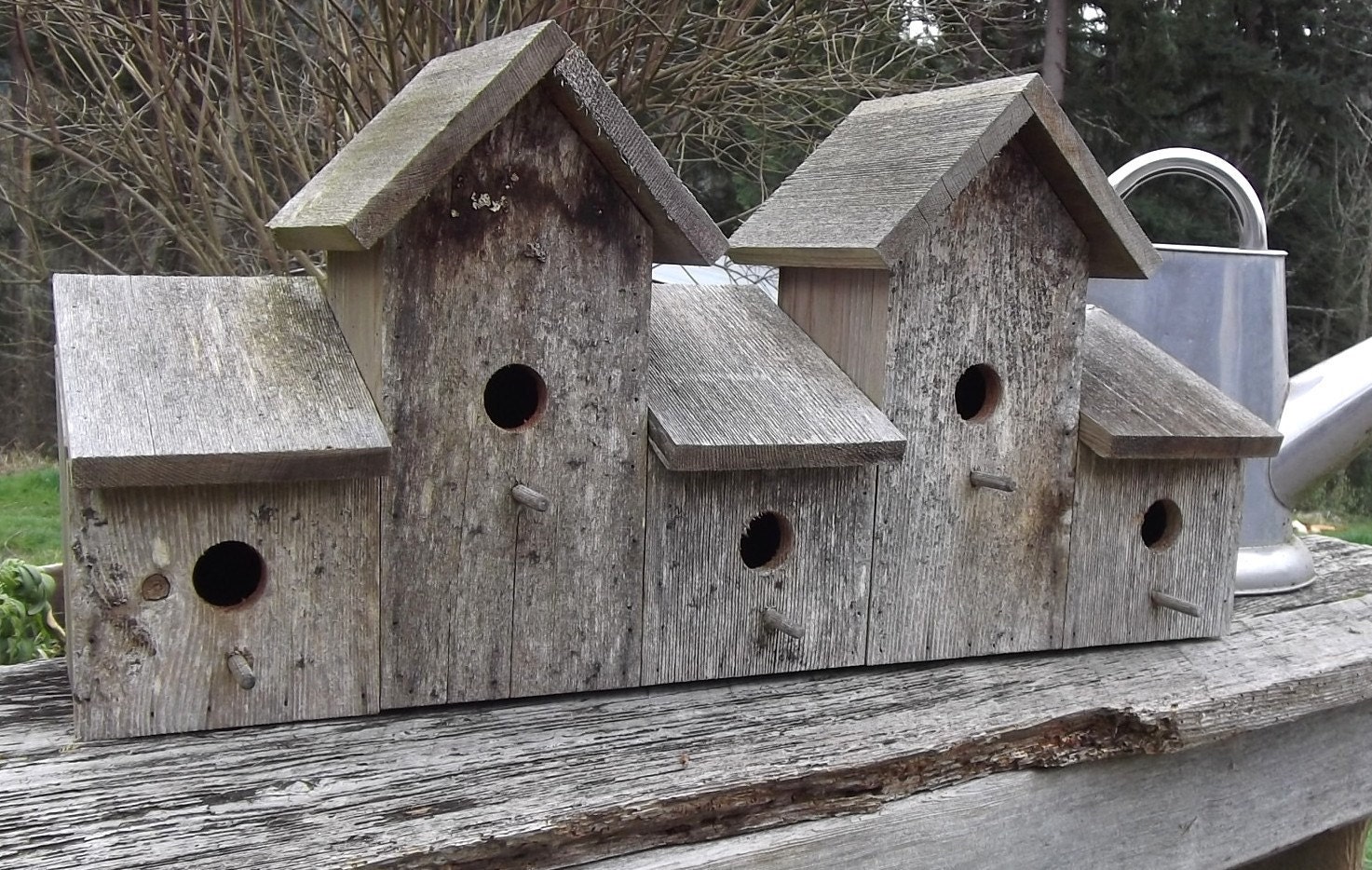 SALE Classic Barnwood Birdhouse, 5-plex Barn Wood