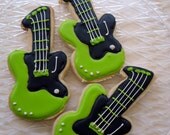 Electric Guitar Cookies Rock Star Birthday Party Like a Rock Star Red Black Lime Green Electric Blue Il_170x135