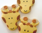 Cute Giraffe Sugar Cookies Hand Decorated Party Favors Jungle Birthday for Boy or Girl Baby Shower Animal Print
