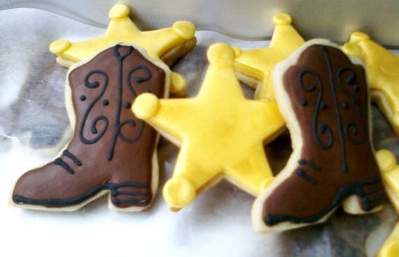 Cowboy Birthday Cookies Boots and Sheriff Star Little Boy Party Favors Il_570xn