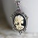 Miss Little Corpse Gothic necklace -(small) - Lolita Skeletal Zombie Lady Cameo