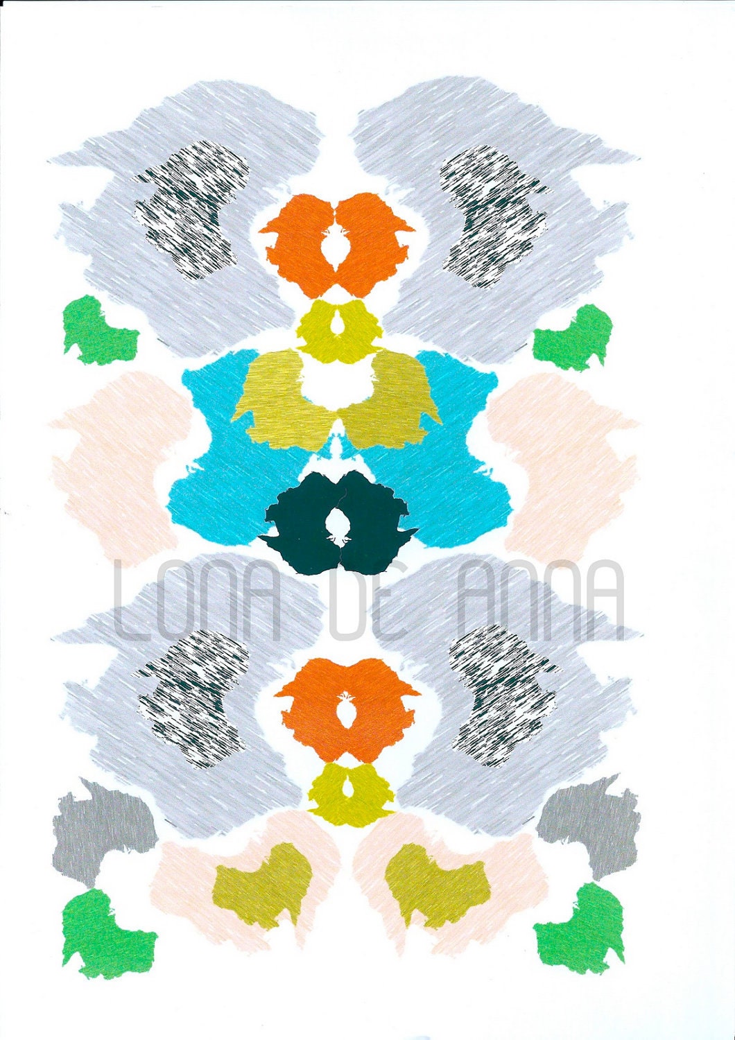 Neon Ikat Oz Print - V1