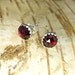 Lovely silver studs earrings, garnet, metalwork, everyday tiny earrings,