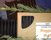 Activated Bamboo Charcoal Soap, Lavender Tea Tree, 5oz, bars, Acne and Skin Conditions