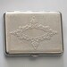 Vintage Cigarette Case / Business Card Holder / Metal Wallet - Floral Motif Vignette - from Russia / Soviet Union