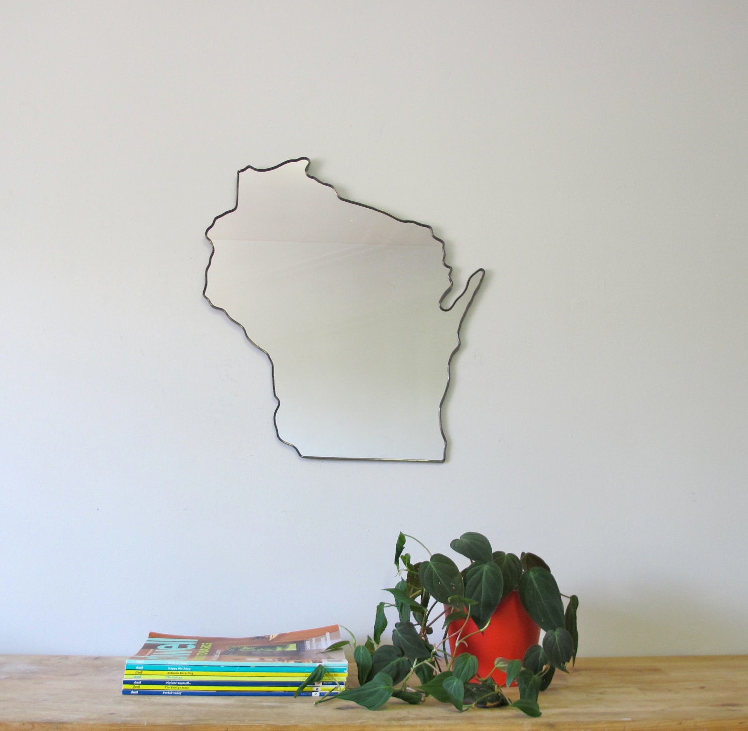 SALE / / / Wisconsin Mirror / Wall Mirror State Outline Silhouette