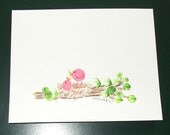 Thank you note cards set of 4 --great for baby showers--momma and baby bird