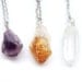 The Trio Crystal Quartz Point Citrine and Amethyst Necklaces Set of 3 Free Shipping