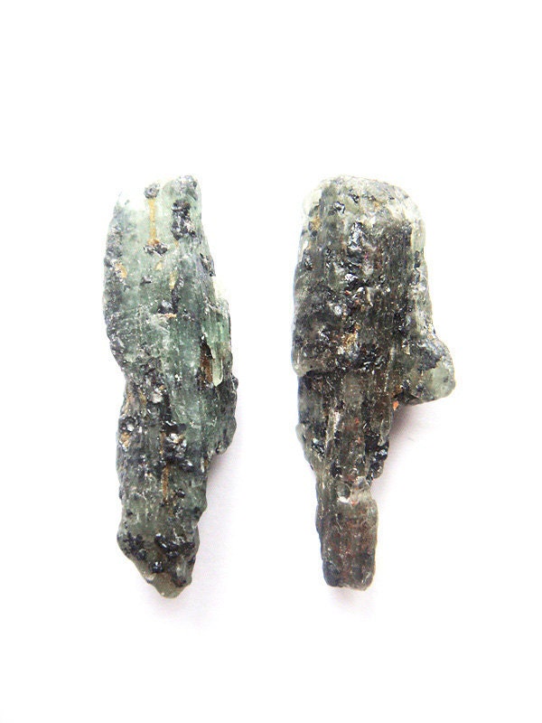 RESERVED One of a Kind Very Rare Natural Green Kyanite Earrings