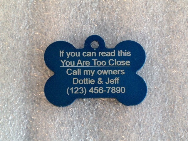 Laser Engraved Pet ID Tag - Large-X Large Bone shape -- 2-Sided (Made in the USA)