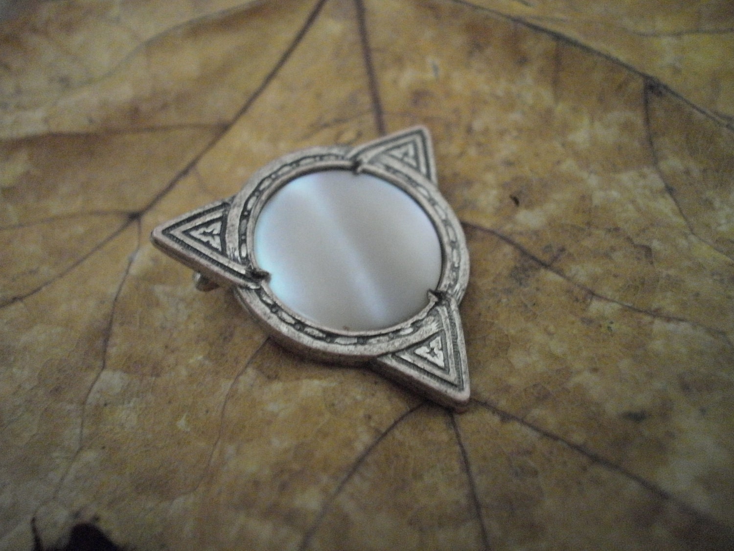 Art Deco Moonstone Brooch Pin