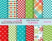 Jolly Frosty Fun Cute Digital Papers for Card Design, Scrapbooking, and Web Design Il_170x135